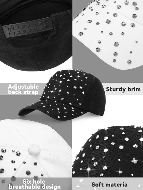 2 stk justerbar pustende rhinestone-caps
