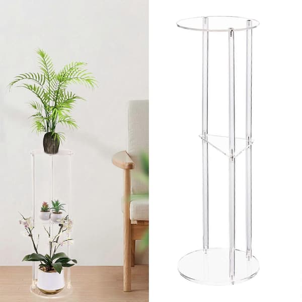 Clear Acrylic Side Table Versatile Round Nightstand for Home Office Hallway
