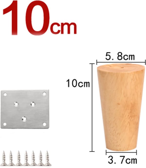 Treben til møbler - 10 cm - Trefarge - 4-pakning