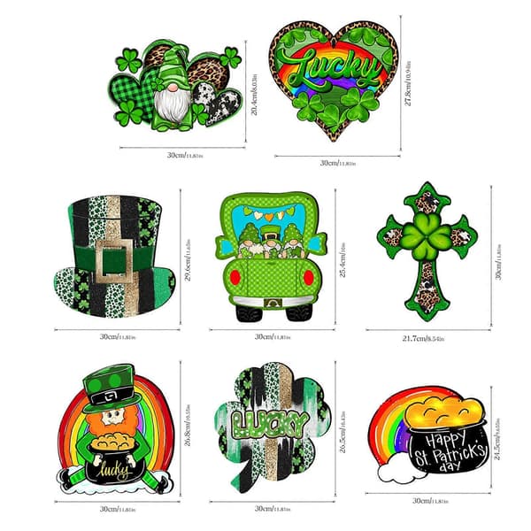 St. Patrick's Day Trähantverk Vardagsrum Hängande Dekoration Sovrum Väggdekoration Dörrhänge