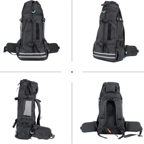 Dog Backpack, Adjustable Dog Backpack for Small and Medium Dogs, Pet Backpack for Outdoor Walking Hiking Climbing Travel (M, Black)