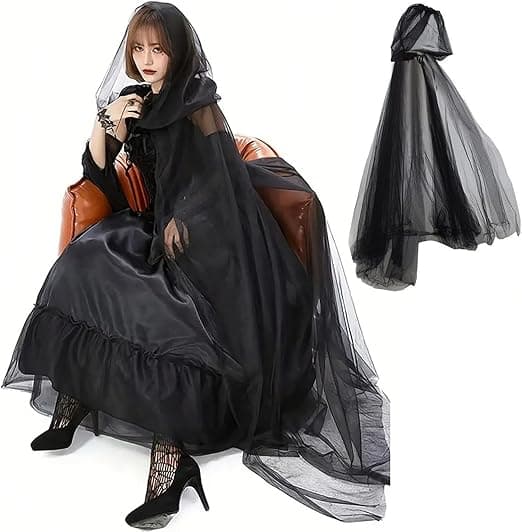 Halloween cosplay spøgelseshætte kappe 1,5m