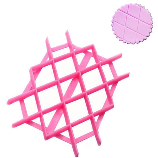 New Curvy Diamond Pattern Cookie Stamp, Reversible Flower Stamp, Cookie Stamp