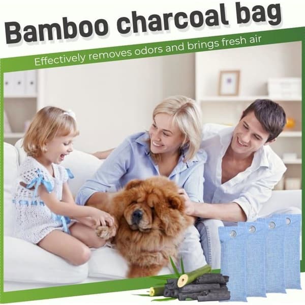 4 stk naturlige deodoriserende poser med bambuskull. Absorberer skoduft og renser luften.