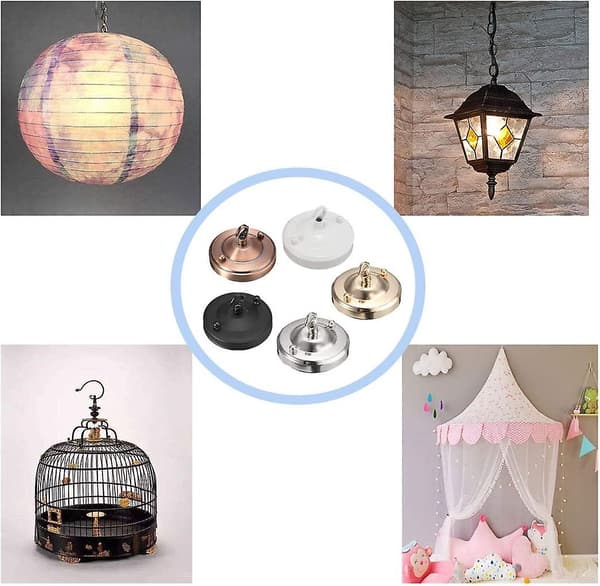Rosa loftkrog, retro jernkrog, alsidig loftkrog til loftlampe, tilbehør til hængende lampe