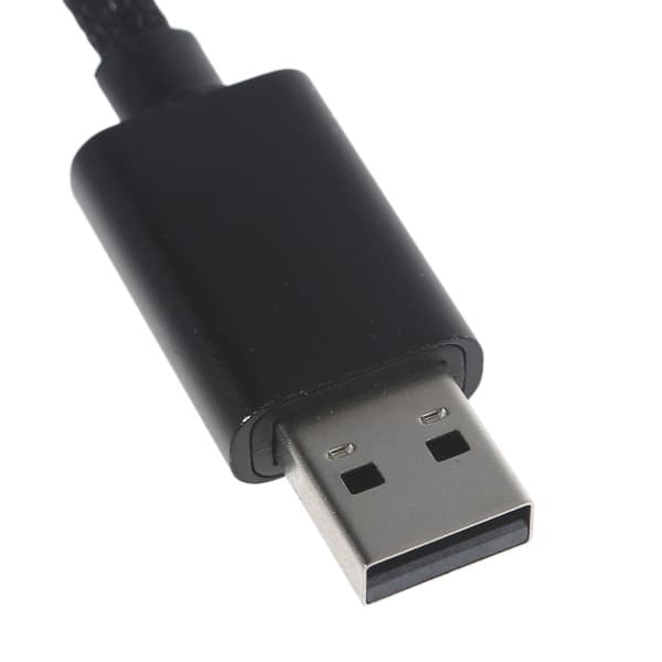 USB til 3,5 mm Jack Audio Adapter USB Lydkort med 3,5 mm Aux-omformer for Hodesett PC Bærbare datamaskiner Linux Stasjonære datamaskiner Svart