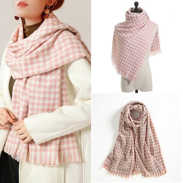 Dame Tartan Skjerf - Dame Vinter Langrutete Skjerf, Så