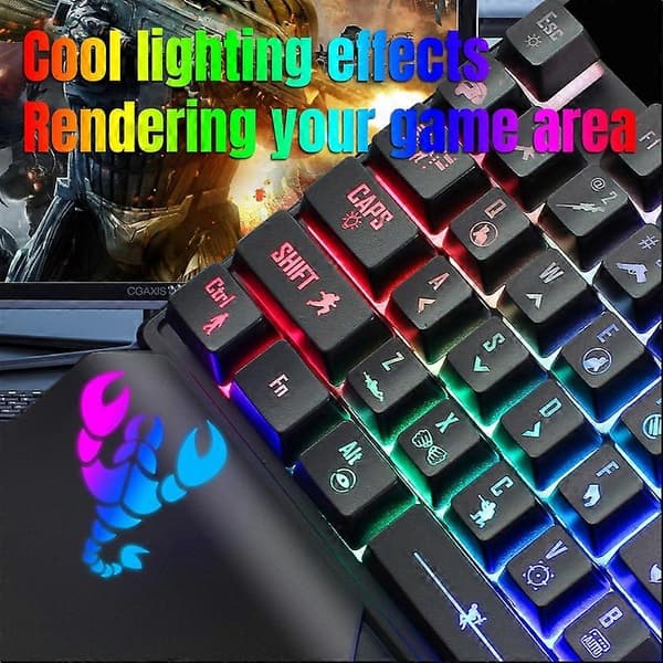 HXSJ V400 Wired Gaming Keypad One-Handed Membrane Keyboard with Backlight 35 Keys