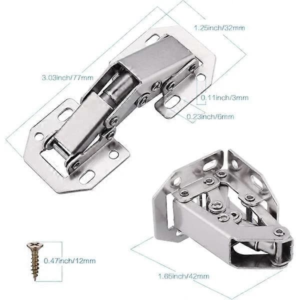 10-pack Soft Close Hinges with Screws, 90 Degree Cold Rolled Steel Concealed Hinges for Kitchen and Wardrobe Doors, Silver