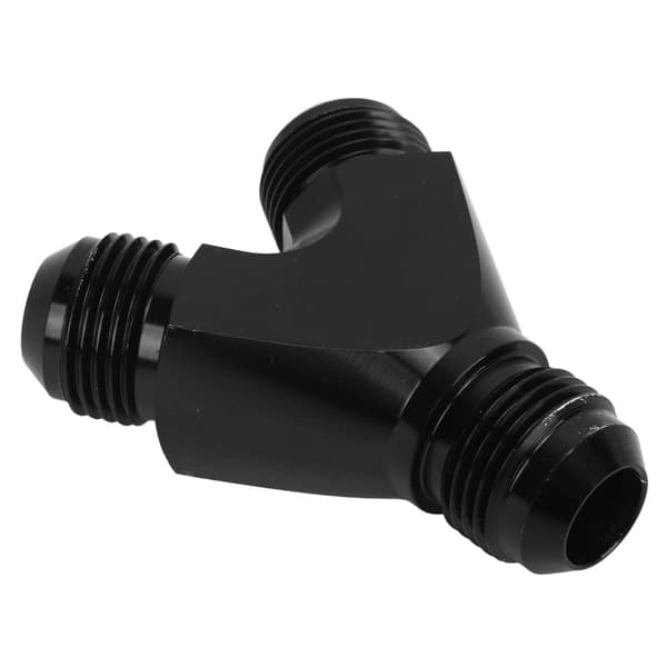 Coupling Union Fitting Splitter Black Anodized Coating Leakproof Y-Adapter Universal for Fuel Hose 10AN