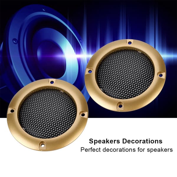 2 inch Speaker Decorative Steel Mesh Circle Car Speaker Protective Net Cover (Gold)