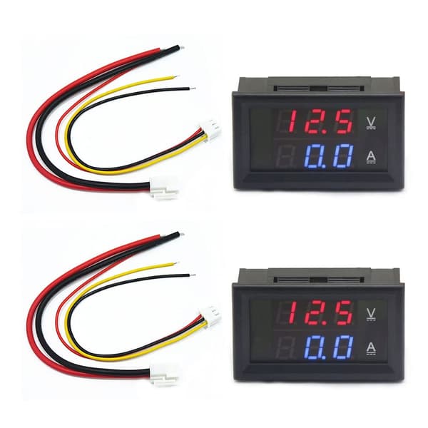 Delar 0,28 tommer LED Voltmeter Amperemeter Rød og Blå Detektor Spænding Amperemeter Panel Ampere Voltmeter DC 0-100V 10A til 12V 24V Ampere Volt