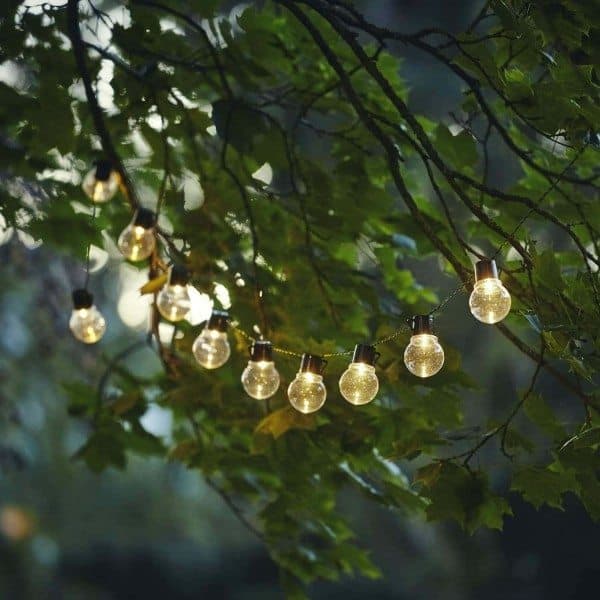 Outdoor Camping Atmosphere Lamp Large Ball Lamp String Battery Ring with 10 Lights 180cm Black Black