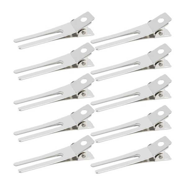 50 stk Dobbelstift Hårnåler, (Sølv) 4,5 cm, for Krøller