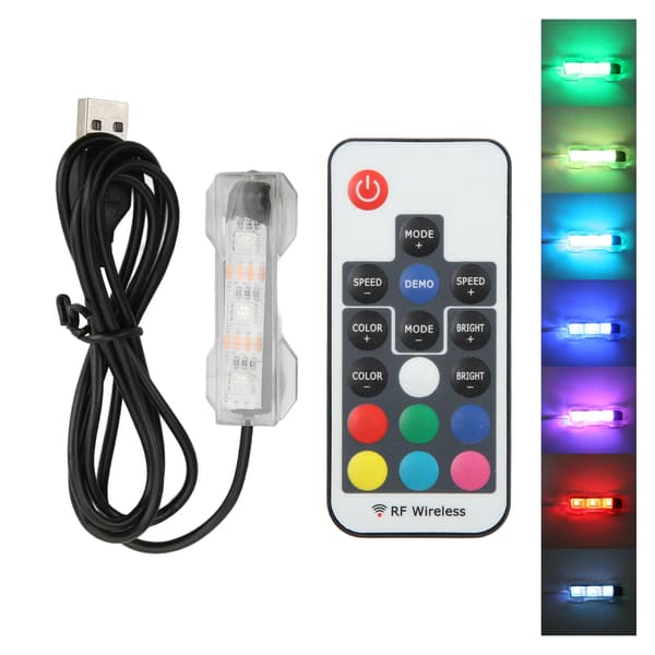 LED Aquarium Lamp Micro Landscape Aquarium Remote Control Lamp for Medium Small Aquariums with Hexagonal Square Blocks Black Line