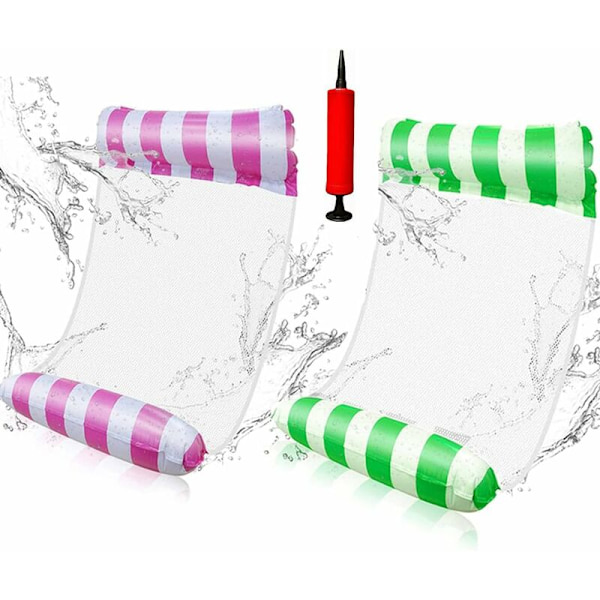 Inflatable Pool Hammock, 4-in-1 Multifunctional Floating Hammock, Foldable Swimming, Inflatable Pool Float (2-Pack)