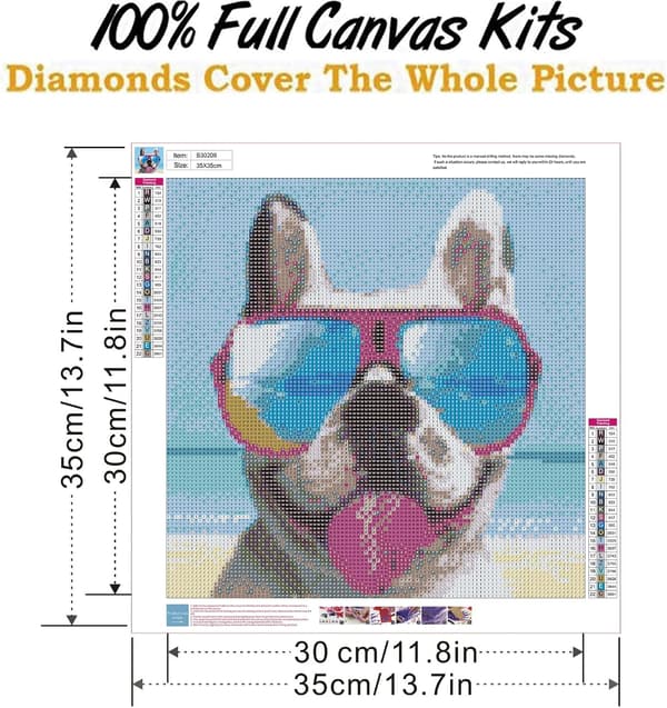 /#/Diamantmaling hundedrakt, strandhund diamantkunst drakt, rund/#/