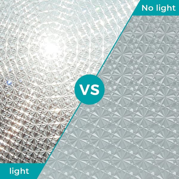 Window Film Privacy: Frosted Window Film for Glass Windows Self-Adhesive Decorative Diamond 3D Patterned Static