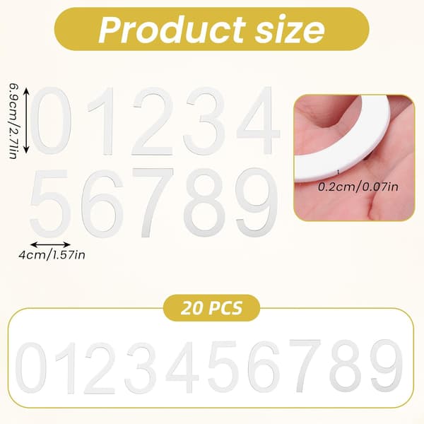 2 sett 2,7 tommer hvit 3D for (hvit)