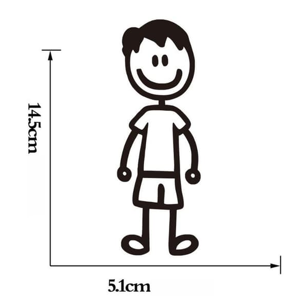 2 sæt (10-pak) glade familiebilsmærkater, familiemedlemmer ca.
