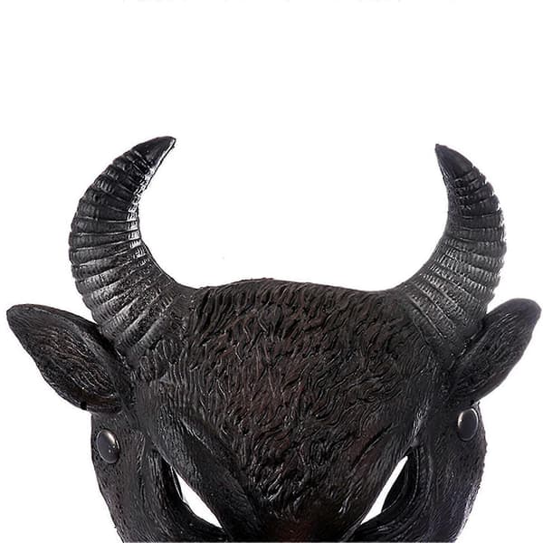 Tyr Maske PU Sort Dyre Karneval Halloween Festmaske til Mænd Kvinder