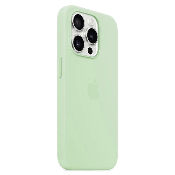 iPhone 15 Pro Max Silikondeksel med Magnetisk Telefonholder Kompatibelt med MagSafe - Mintgrønn