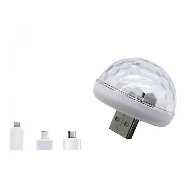 【xj】Mini USB RGB LED Disco Scenelys, Bærbar For Mobiltelefon