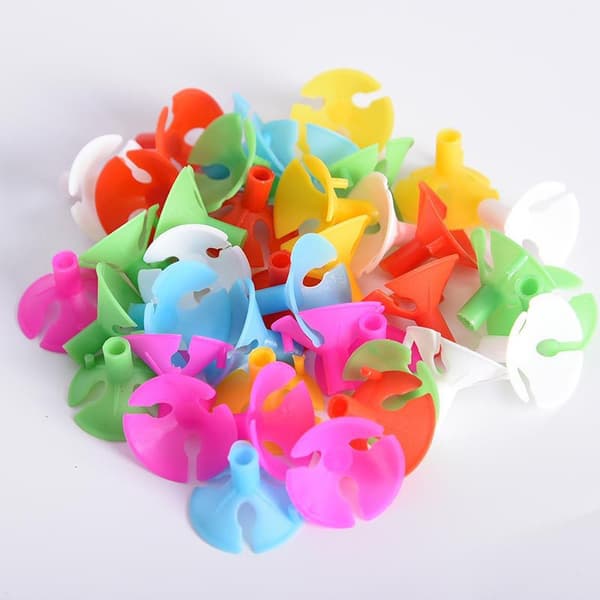 100 styk latex transparent ballonbakke stilk kop pind ny
