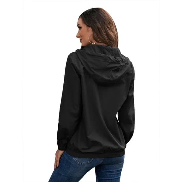 Women's Rain Jacket Waterproof Breathable Thin Raincoat Lightweight Jacket XXL