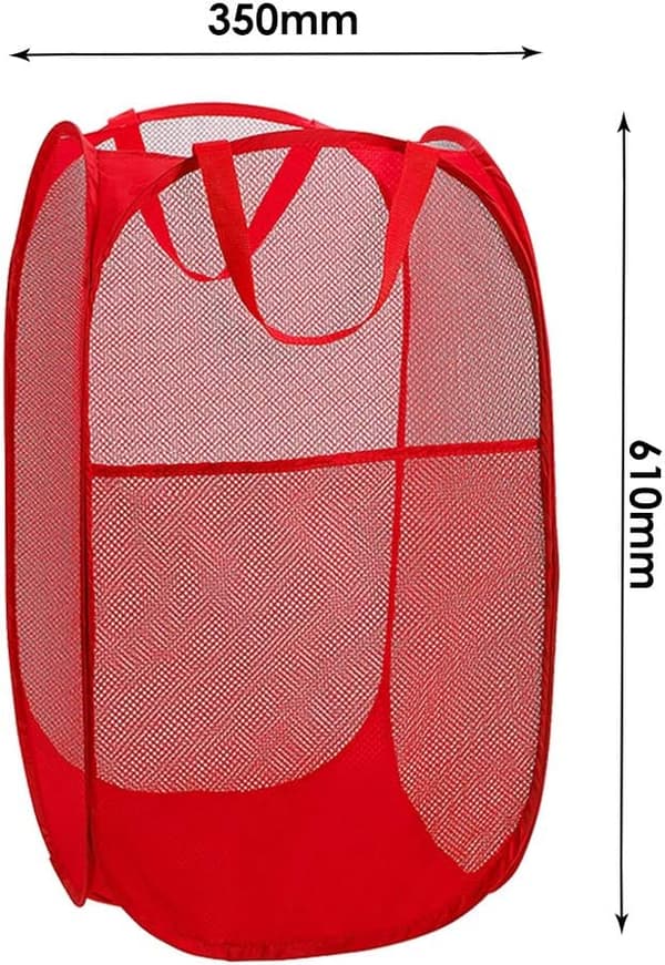 Vaskekurv [2-pakning] Sammenleggbar Pop Up Mesh Vaskekurv La