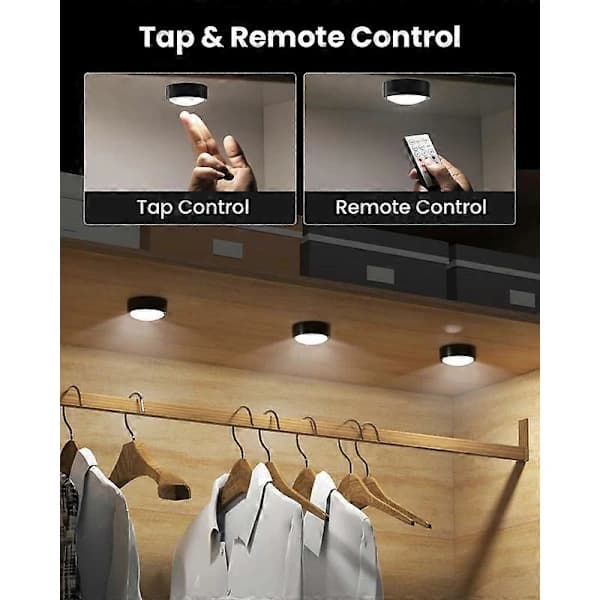 LED Puck Lights with Remote Control, Wireless Cabinet Lights, 13 Colors
