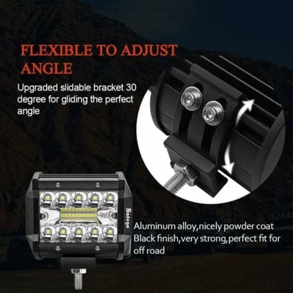 TS-4  \" 60W LED Arbeidslys Frontlys LED Bar 10800LM, Vanntett IP67, Tåkelys for Offroad Bil Traktor Lastebil SUV ATV Båt