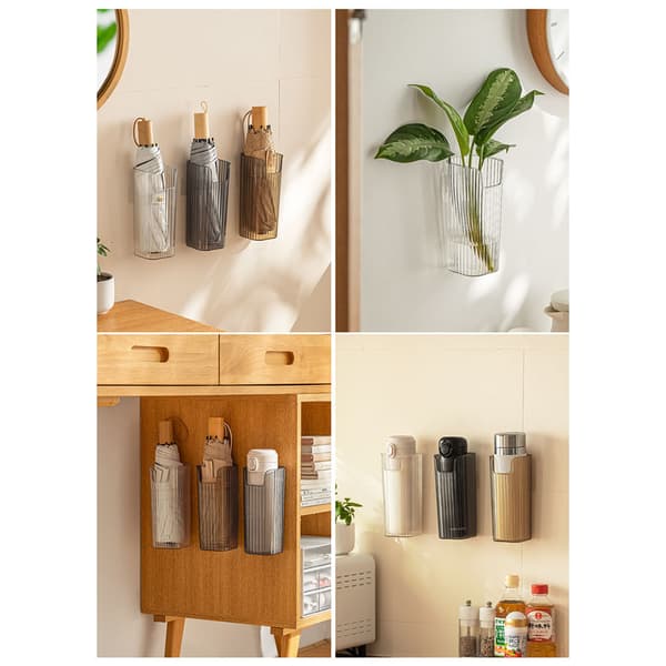 Wall Mounted Umbrellas Storage Rack Space Saving Wall Umbrellas Organizer for Door Gray Gray