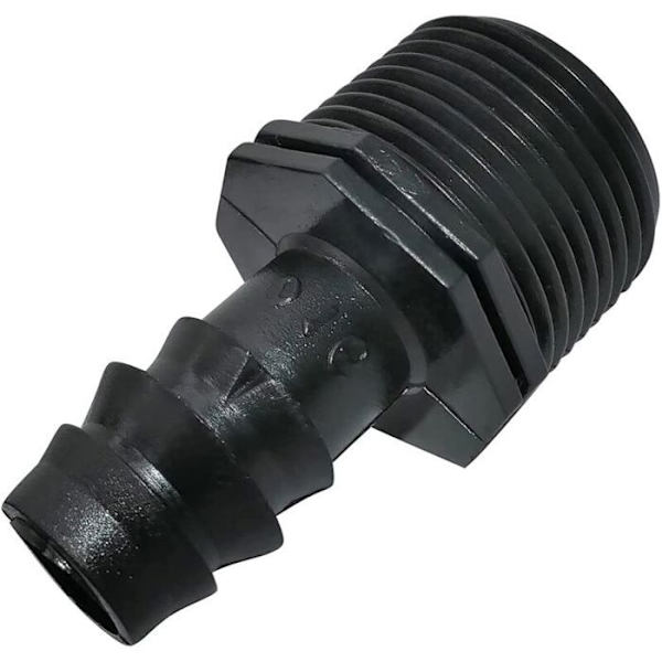 [10-pack] Essential Drip Irrigation Accessory: 16mm Male Thread Hose Connector with Part
