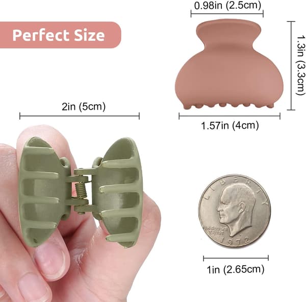 12 kpl pieniä kaksoiskärkisiä hiusklipsiä - Mini rapuklipsit