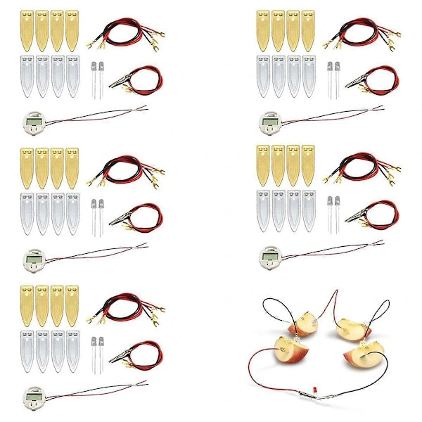 Fruit Battery Science Experiment Kit for Homeschooling Toy, Lemon Potato Battery Physics Teaching Ex