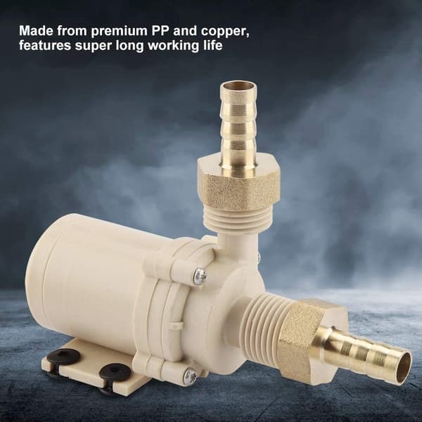 Vattenpump, DC 12V solvattenpump, varm-/kallvattencirkulationspump borstlös motor 3M_yux