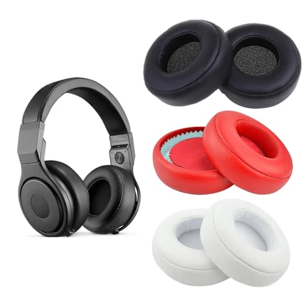 Erstatningsørepuder, bløde hovedtelefonpuder til over-ear-headset, hvid, 1 par