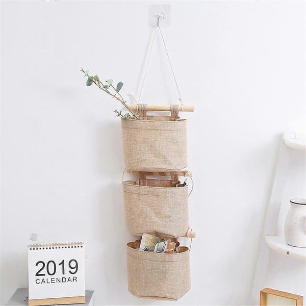 Removable Wardrobe, Free Combination, Foldable, Washable Hanging Storage Bag for Room, Bathroom, Brown