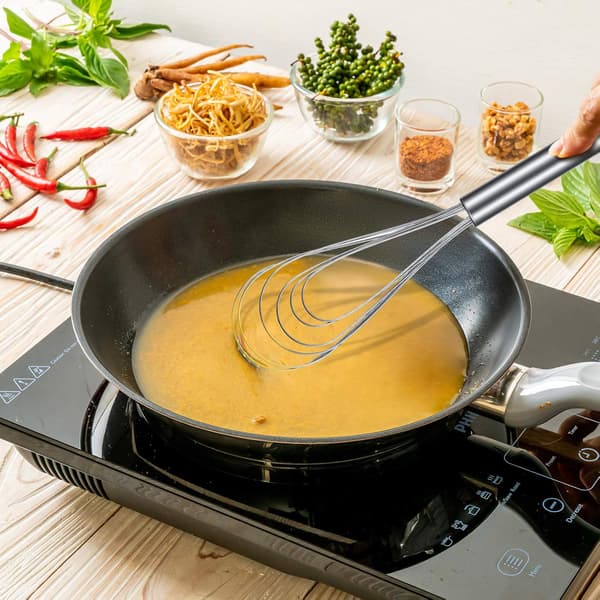 2 stk. flate visper i rustfritt stål, 8 tommer og 10 tommer, kjøkkenvisper for saus, egg, blanding, visping, pisking