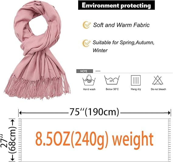 Dametørklæder Pashmina Sjal og Wraps til Bryllupstørklæder til Kvinder Vinter-pink