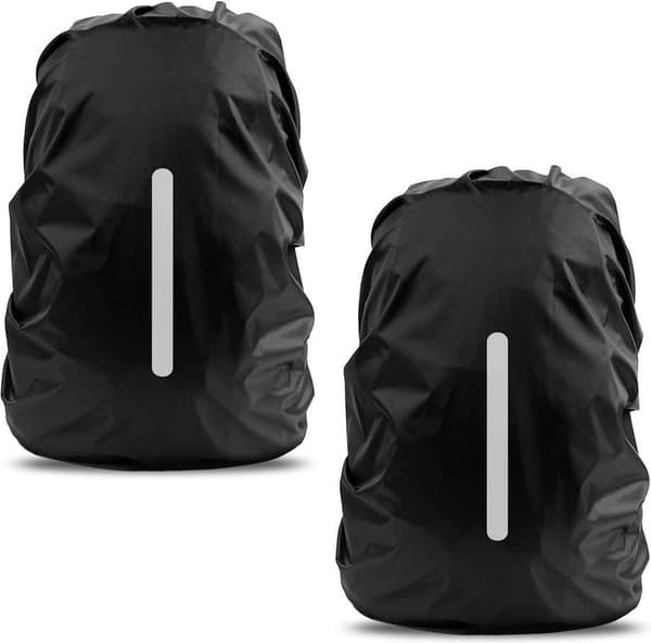 Waterproof Backpack Rain Cover, 2-Pack, L (41-55L), Reflective and Dustproof for Hiking and Camping