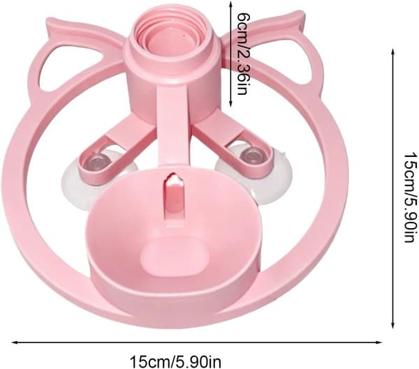 automatisk vandskål bærbar sugekopfoderautomat pink - Rosa