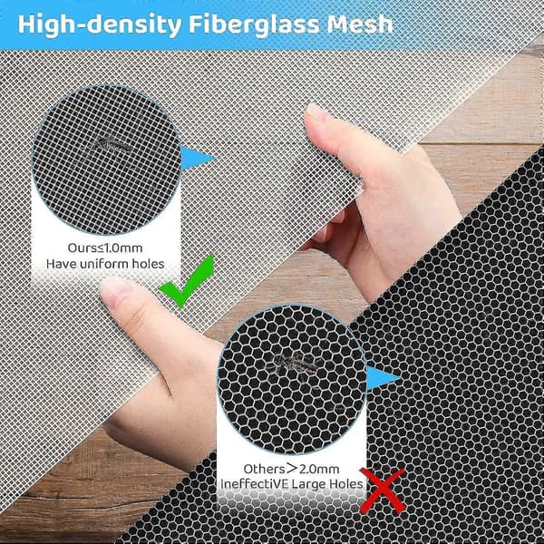 300x120cm Window Screen, Adjustable Window Screen Roll, White Fiberglass Mesh Durable Fireproof, Mosquito Net Anti-flies Insects