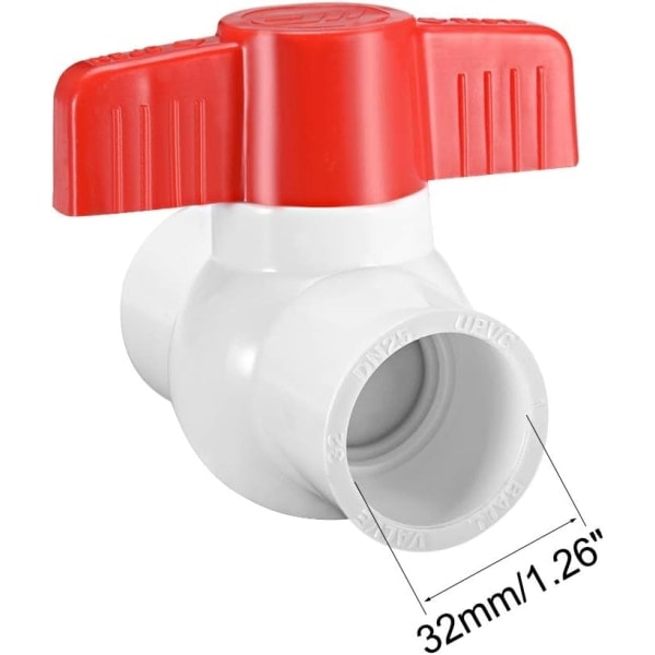 32 mm PVC kuglehane til vandforsyningsrør, glidekobling 32mm