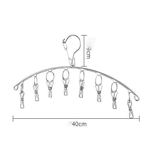 Hanging Clothes Rack Sock Hanger Drying Rack Hanger with 8 clips