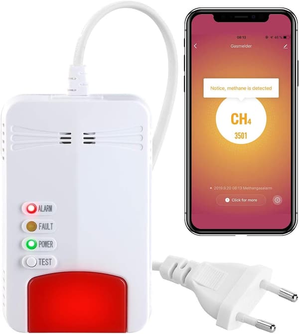 Tilkoblet gassdetektor for husholdninger