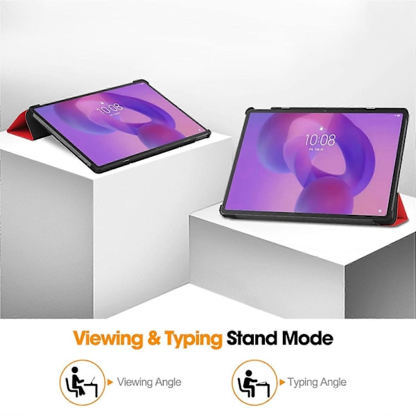 Etui til Lenovo Idea Tab Pro Anti-Drop Læderstativ Tablet Cover - Grå Multicolor Multicolor Red
