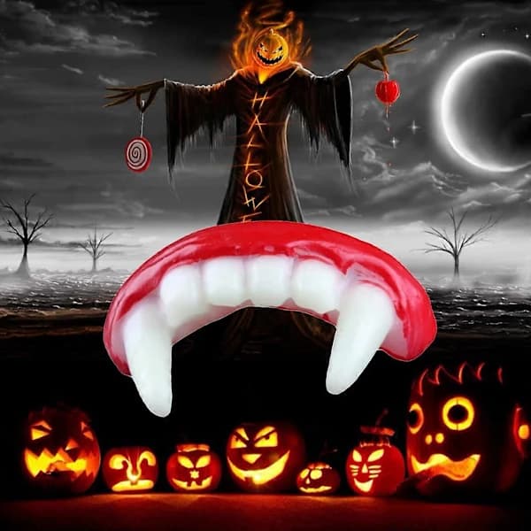 Børns Tricklegetøj Harpiks Halloween Vampyrtænder til Alder 6+ Børn/Voksne