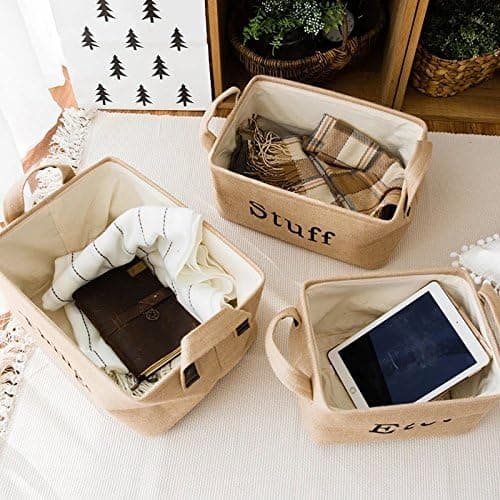 Large Jute Storage Basket with Padded Bottom (Natural Jute)